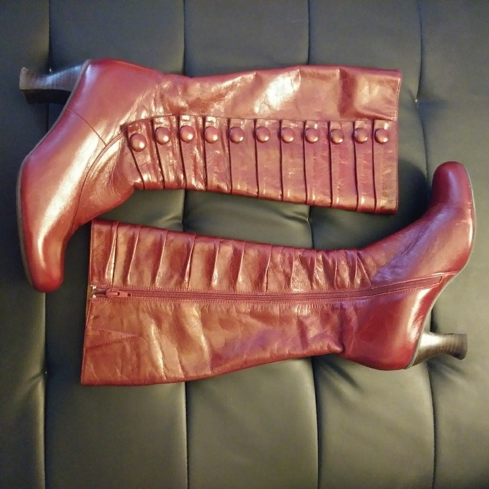 Miz Mooz Astor Boots 8 Dark Red.